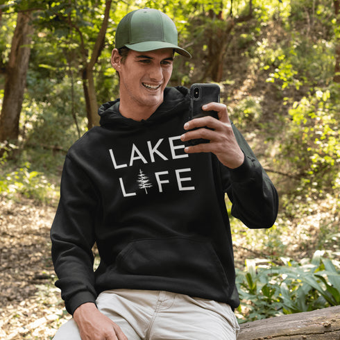 Embrace the serene vibes of lakeside living with our exclusive "Lake Life" hoodie. Designed for those who find their peace by the water, this hoodie combines comfort with a statement of tranquility.