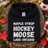 Canadian Lake Ontario hoodie with maple syrup hockey moose poutine lacrosse and beaver typography design