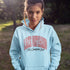 Lake Ontario Still Canadian Bud hoodie with red maple leaf collegiate lettering and Canadian lake-inspired design