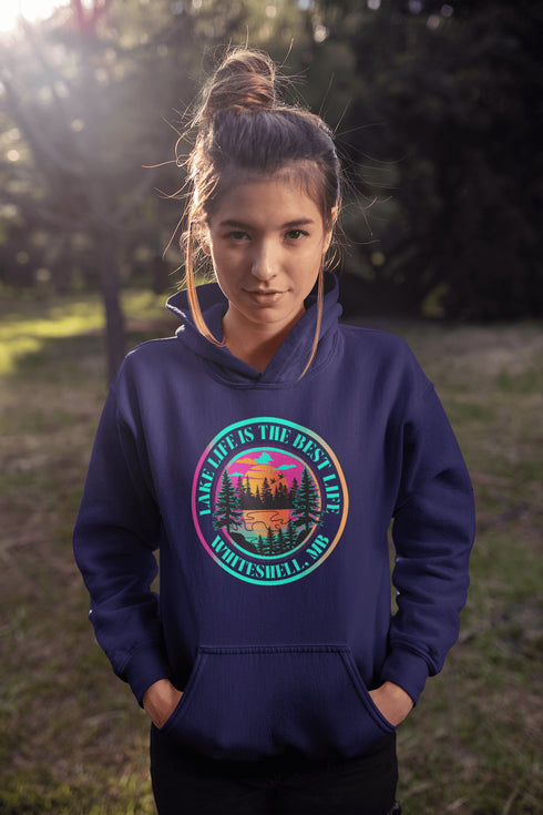 Ever wish you could bottle up the magic of a Whiteshell sunset without the threat of a mosquito swarm? Now you can! With this cozy hoodie featuring a stunning lake view from the heart of Manitoba’s Whiteshell, you’ll be wrapped in nature’s beauty while staying warm and bug-free.