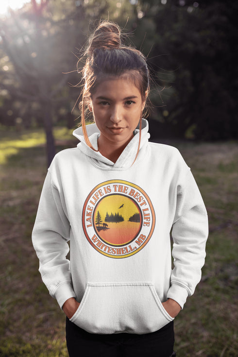 Featuring a stunning sunset over your favorite Manitoba lake, this hoodie is a wearable reminder that Lake Life truly is the Best Life.