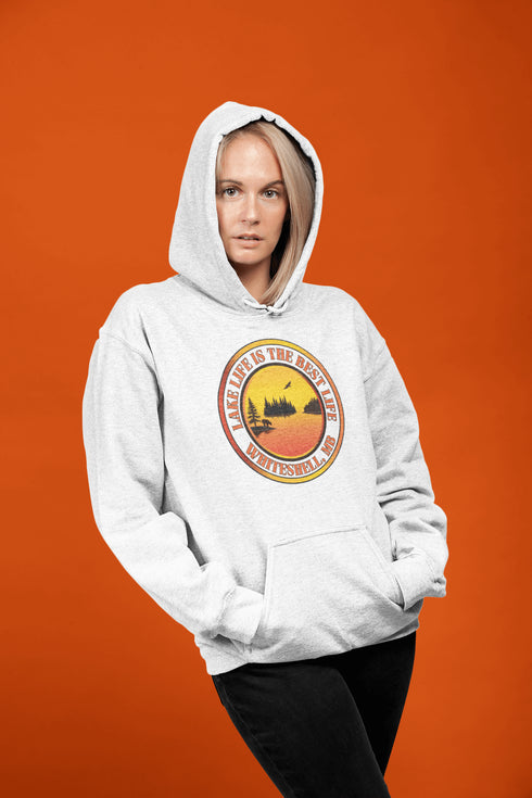 Featuring a stunning sunset over your favorite Manitoba lake, this hoodie is a wearable reminder that Lake Life truly is the Best Life.