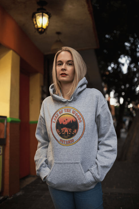 Featuring a stunning sunset scene, this hoodie wraps you in cozy dockside bliss, whether you're lakeside or just pretending from your couch.
