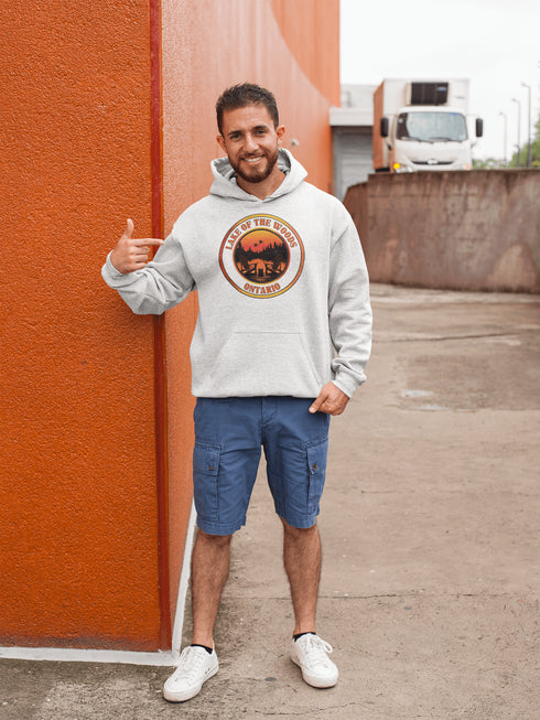 Featuring a stunning sunset scene, this hoodie wraps you in cozy dockside bliss, whether you're lakeside or just pretending from your couch.