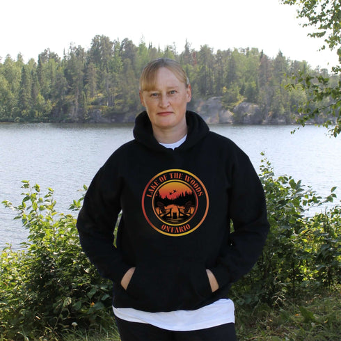 Featuring a stunning sunset scene, this hoodie wraps you in cozy dockside bliss, whether you're lakeside or just pretending from your couch.