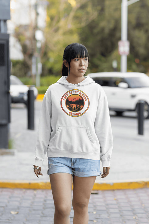 Featuring a stunning sunset scene, this hoodie wraps you in cozy dockside bliss, whether you're lakeside or just pretending from your couch.