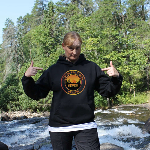 This hoodie brings the Lake of the Woods sunset straight to your closet—minus the mosquitoes and questionable fishing luck.