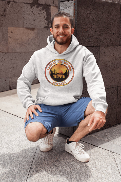This hoodie brings the Lake of the Woods sunset straight to your closet—minus the mosquitoes and questionable fishing luck.