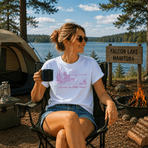 Livin' On Lake Time T-Shirt | Manitoba Lake Life Tee