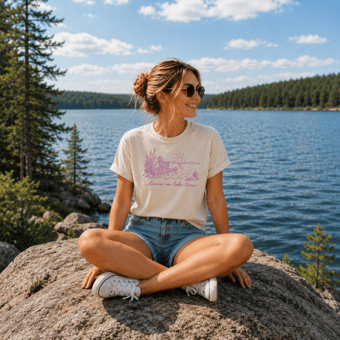 Livin' On Lake Time T-Shirt | Manitoba Lake Life Tee