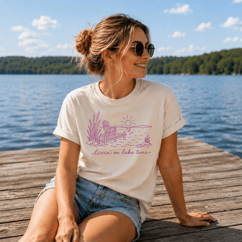 Livin' On Lake Time T-Shirt | Manitoba Lake Life Tee
