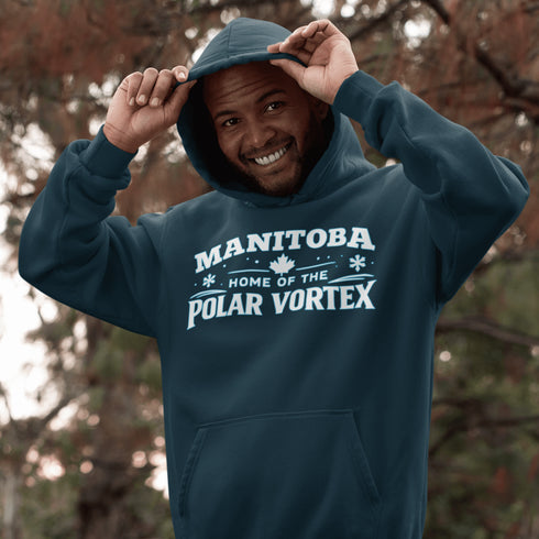 The MANITOBA – Home of the Polar Vortex Hoodie is a badge of honour for those who’ve braved brutal windchills, frozen eyelashes, and mornings that start at –48.