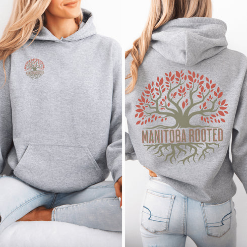 This cozy and stylish piece features a beautifully designed tree graphic with intricate roots, symbolizing the strength and heritage that ties you to this great province.