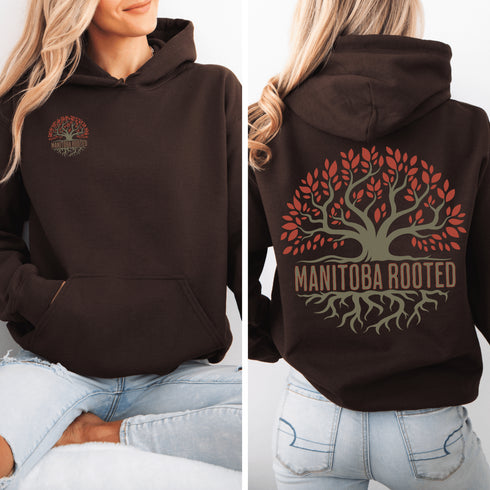 This cozy and stylish piece features a beautifully designed tree graphic with intricate roots, symbolizing the strength and heritage that ties you to this great province.