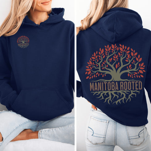 This cozy and stylish piece features a beautifully designed tree graphic with intricate roots, symbolizing the strength and heritage that ties you to this great province.