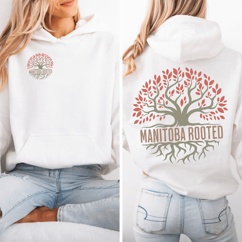 This cozy and stylish piece features a beautifully designed tree graphic with intricate roots, symbolizing the strength and heritage that ties you to this great province.