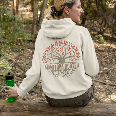 This cozy and stylish piece features a beautifully designed tree graphic with intricate roots, symbolizing the strength and heritage that ties you to this great province.