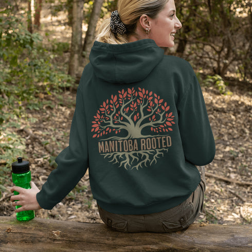 This cozy and stylish piece features a beautifully designed tree graphic with intricate roots, symbolizing the strength and heritage that ties you to this great province.