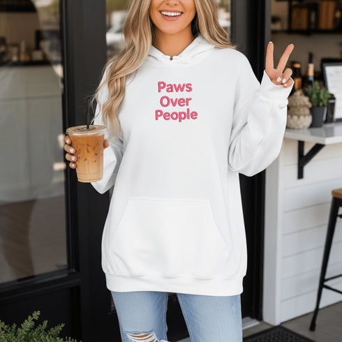 This embroidered hoodie says what every true animal lover is already thinking: Paws. Always. Over. People.
