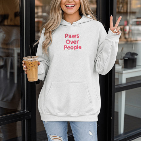 This embroidered hoodie says what every true animal lover is already thinking: Paws. Always. Over. People.
