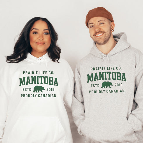 Celebrate your roots in comfort and style with our Heritage Hoodie, a timeless classic designed for proud Manitobans and Canadians alike.