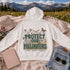 Unisex Gildan 18500 hoodie featuring a matching left chest graphic and a large vintage-inspired back design celebrating pollinators, wildflowers, bees, butterflies, and hummingbirds. Available in multiple colors for hiking, gardening, camping, nature lovers, and everyday outdoor wear.
