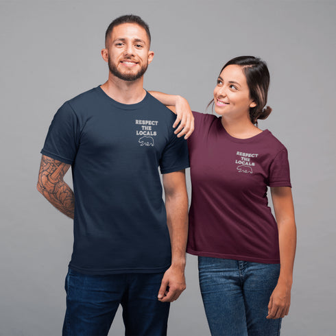 Introducing our latest camping t-shirt featuring a bear graphic and the empowering slogan "Respect The Locals". Crafted for outdoor enthusiasts and nature lovers, this shirt is a must-have for your next adventure in the wilderness.