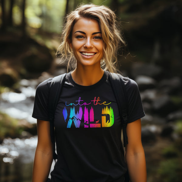 This unique design features a stunning gradient nature scene etched into the iconic words, perfectly capturing the essence of outdoor adventure.