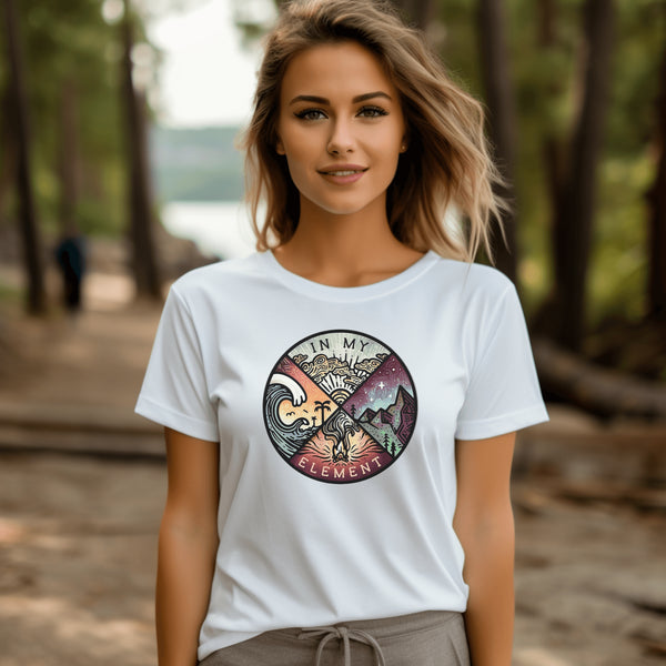 This stylish tee features a captivating Earth Element graphic, showcasing the beauty and vitality of our planet.