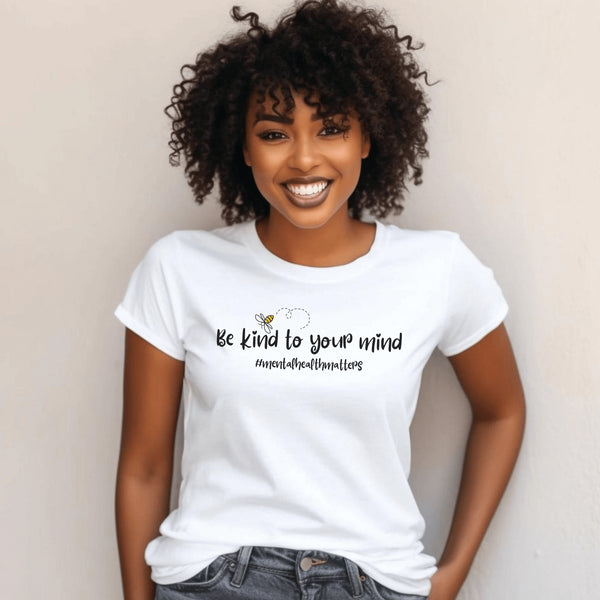 Introducing our "Be Kind To Your Mind" mental health t-shirt, designed to spread positivity and awareness about the importance of mental well-being.
