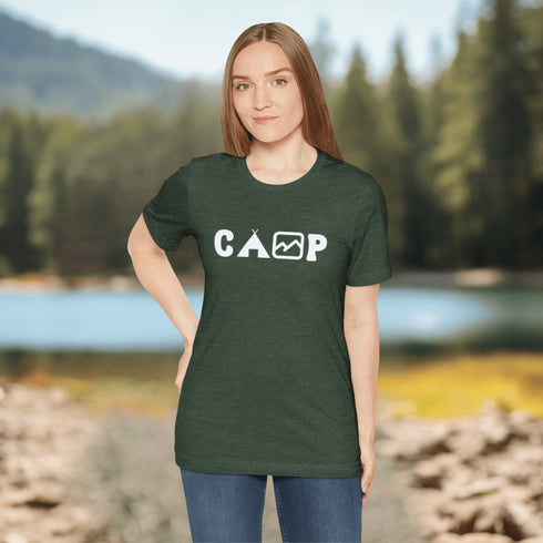 Introducing the perfect addition to your camping gear: the Camp t-shirt! This soft and comfortable shirt is the ultimate must-have for anyone who loves the great outdoors.