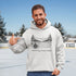 Cozy outdoor hockey hoodie featuring a glowing rink graphic and prairie winter vibe. Perfect for skating, cabin nights, and cold-weather comfort.