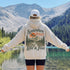 Somewhere Between Lost & Free Back Print Hoodie | Vintage Mountain Hiking Hoodie | Gildan 18500 Heavy Blend Sweatshirt