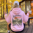 Somewhere Between Lost & Free Back Print Hoodie | Vintage Mountain Hiking Hoodie | Gildan 18500 Heavy Blend Sweatshirt