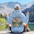 Somewhere Between Lost & Free Back Print Hoodie | Vintage Mountain Hiking Hoodie | Gildan 18500 Heavy Blend Sweatshirt
