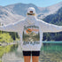 Somewhere Between Lost & Free Back Print Hoodie | Vintage Mountain Hiking Hoodie | Gildan 18500 Heavy Blend Sweatshirt