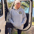 Somewhere Between Lost & Free Back Print Hoodie | Vintage Mountain Hiking Hoodie | Gildan 18500 Heavy Blend Sweatshirt