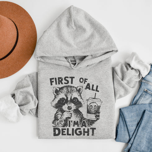 Raccoon Hoodie- I'm A Delight
