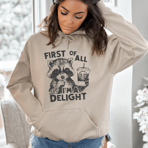 Raccoon Hoodie- I'm A Delight