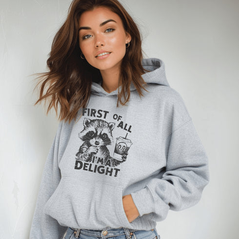 Raccoon Hoodie- I'm A Delight