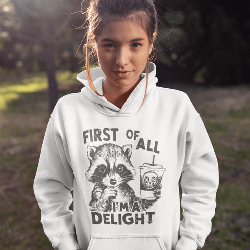 Raccoon Hoodie- I'm A Delight