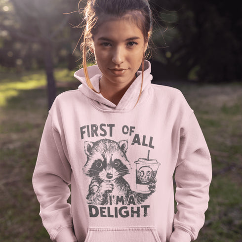 Raccoon Hoodie- I'm A Delight