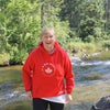 This trendy hoodie features a Canadian maple leaf and the words C & Win Sports, Proudly Canadian