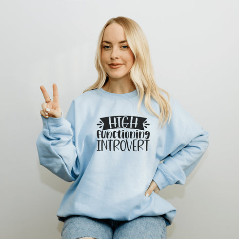 C & Win Sports High Functioning Introvert Sweatshirt S / Light Blue - C & Win Sports