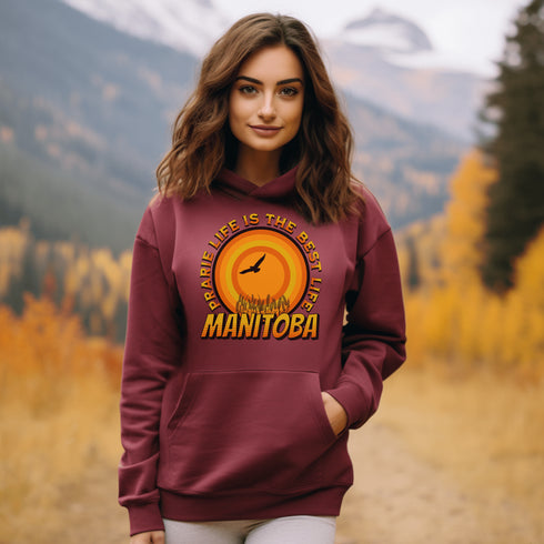 C & Win Sports Manitoba-Prairie Life Is The Best Life Hoodie Maroon / S - C & Win Sports