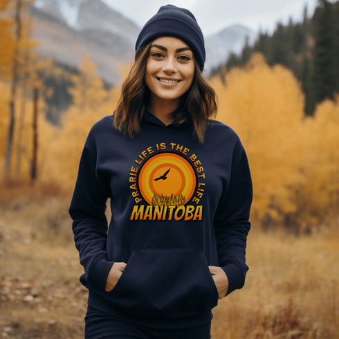 C & Win Sports Manitoba-Prairie Life Is The Best Life Hoodie Navy / S - C & Win Sports