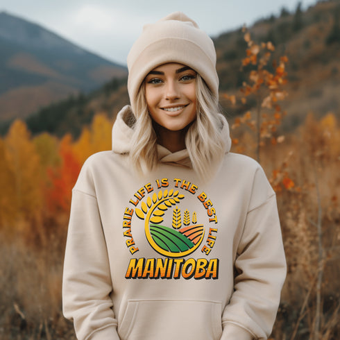C & Win Sports Manitoba-Prairie Life Hoodie Sand / S - C & Win Sports