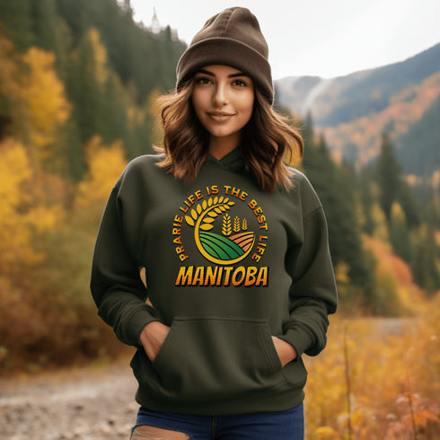 C & Win Sports Manitoba-Prairie Life Hoodie Military Green / S - C & Win Sports