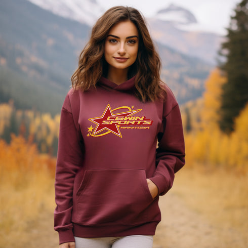 C & Win Sports C & Win Sports Star Hoodie Maroon / S - C & Win Sports