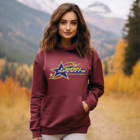 C & Win Sports C & Win Sports Star Hoodie Maroon / S - C & Win Sports